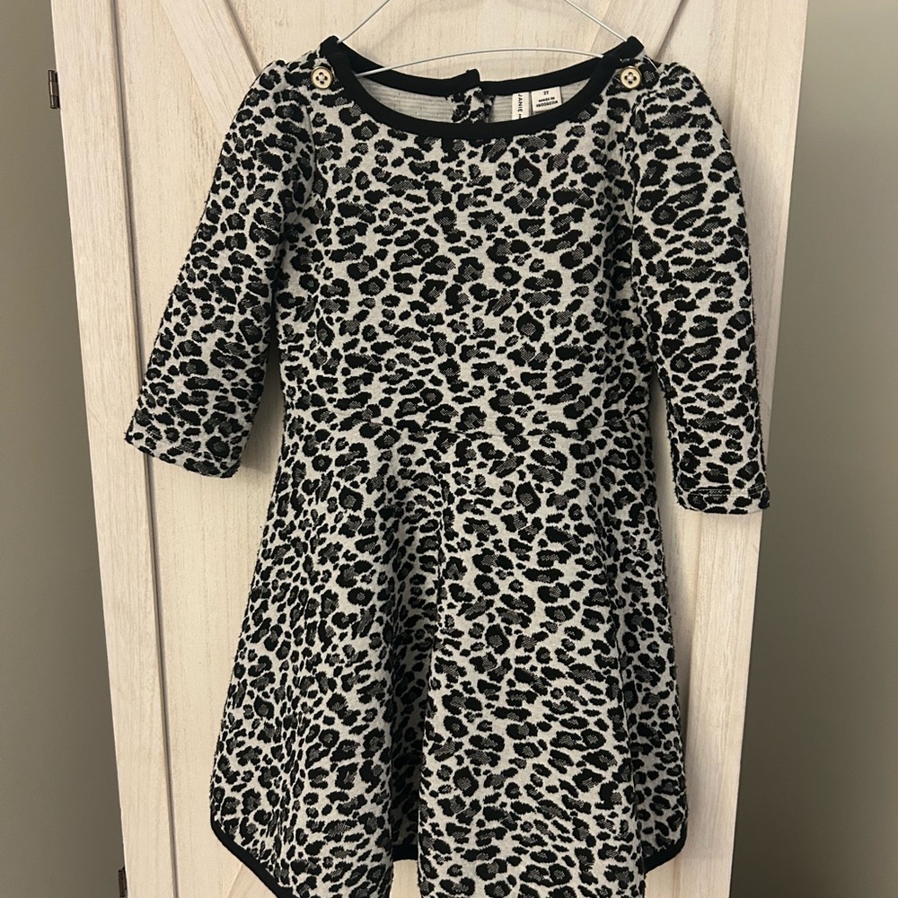 Leopard Janie and Jack 2T Black and White Formal Dress